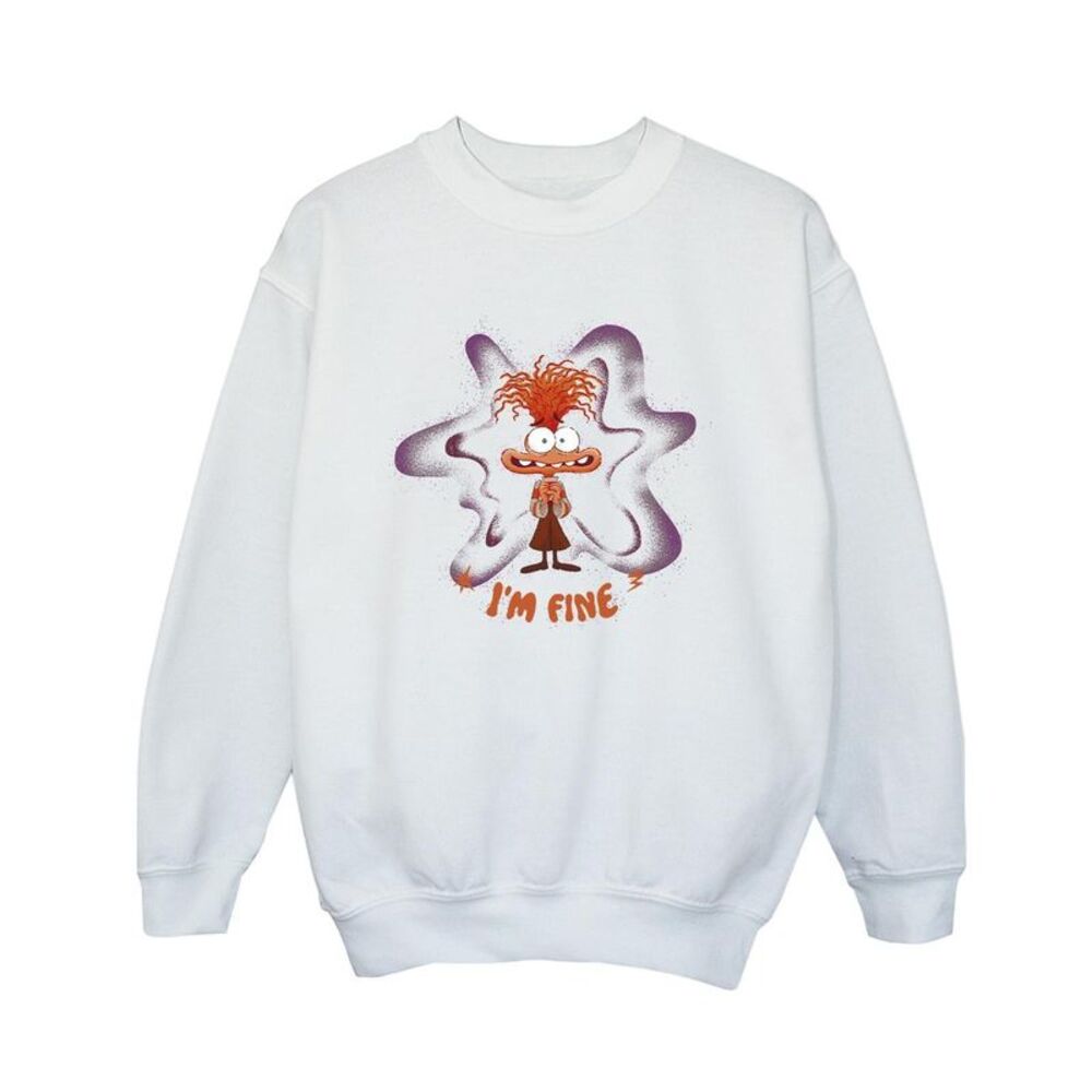 Inside Out 2 Boys I�'m Fine Sweatshirt / White